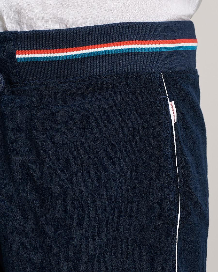 Herr | Shorts | Orlebar Brown | Afador OB Stripe Towelling Shorts Navy