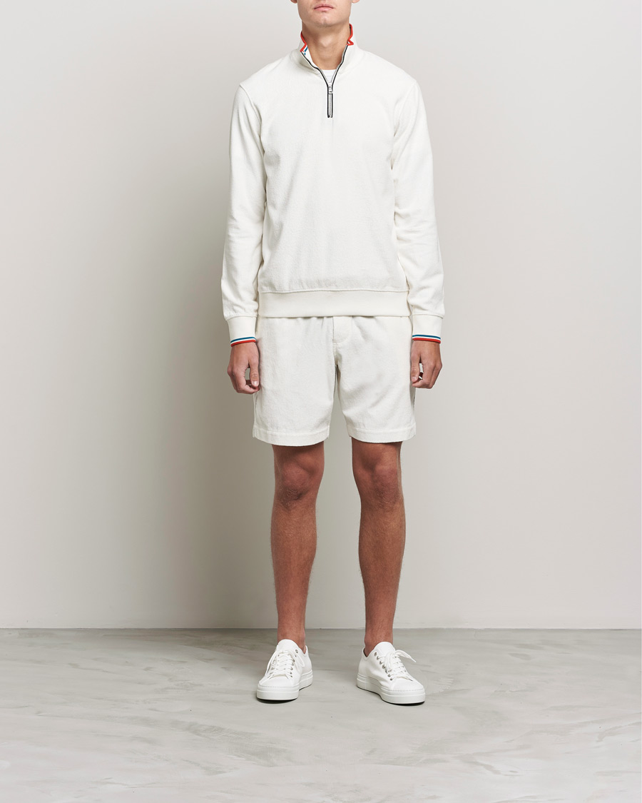 Herr | Shorts | Orlebar Brown | Afador OB Stripe Towelling Shorts White Sand