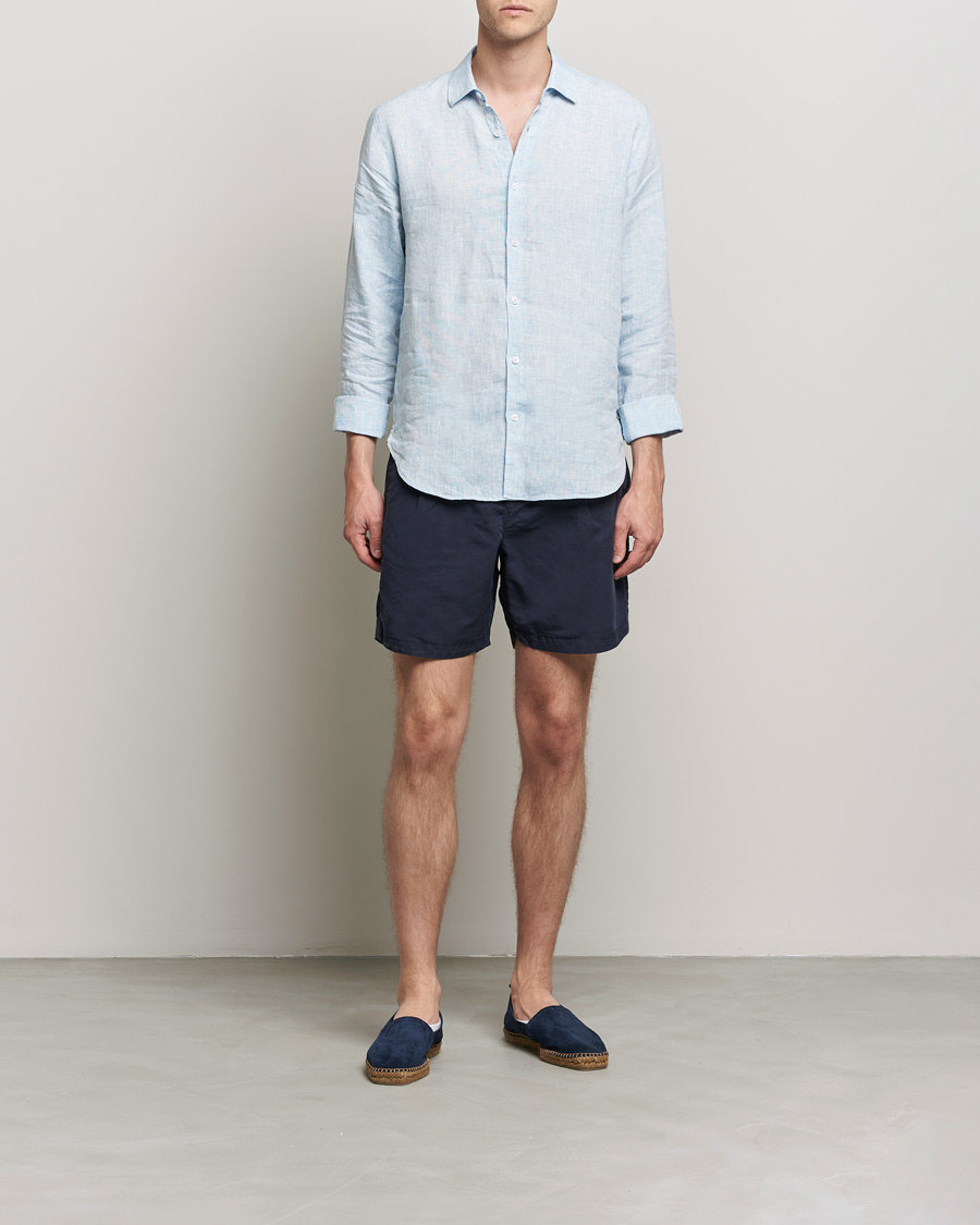 Herr | Shorts | Orlebar Brown | Searose Linen/Cotton Shorts Night Iris