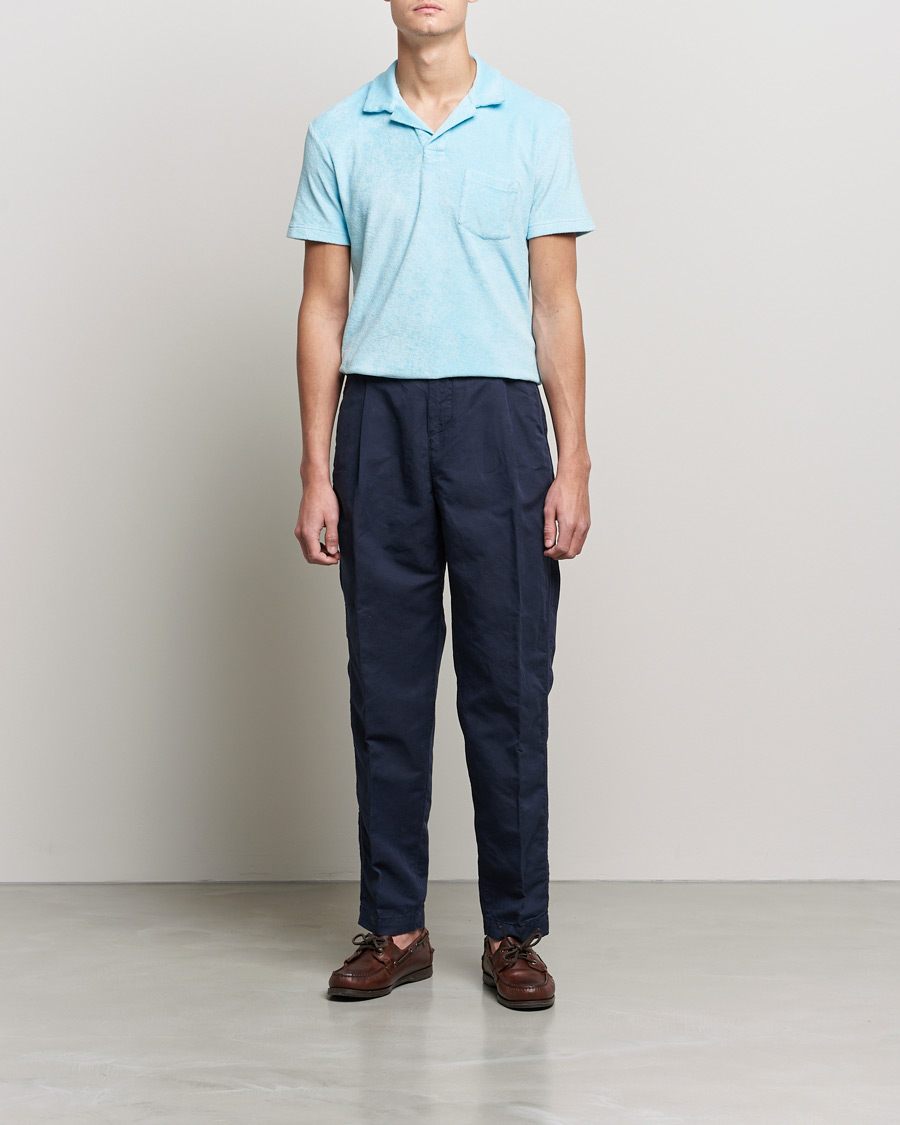 Herr | Byxor | Orlebar Brown | Dunmore Linen/Cotton Trousers Night Iris