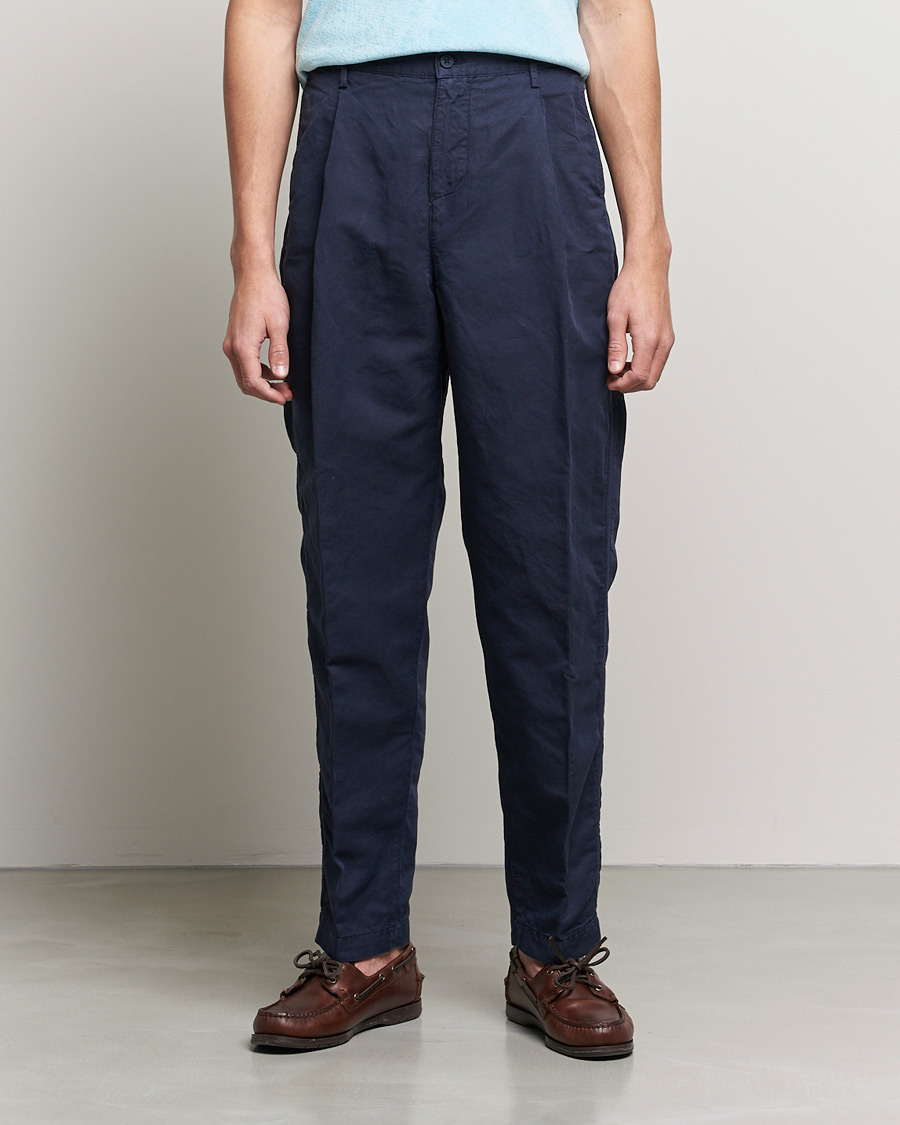 Herr | Byxor | Orlebar Brown | Dunmore Linen/Cotton Trousers Night Iris