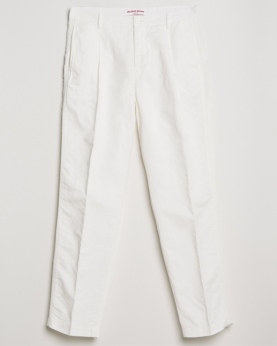 Herr | Byxor | Orlebar Brown | Dunmore Linen/Cotton Trousers White Sand
