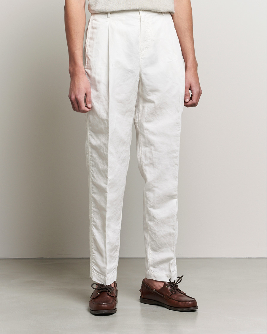 Herr | Byxor | Orlebar Brown | Dunmore Linen/Cotton Trousers White Sand