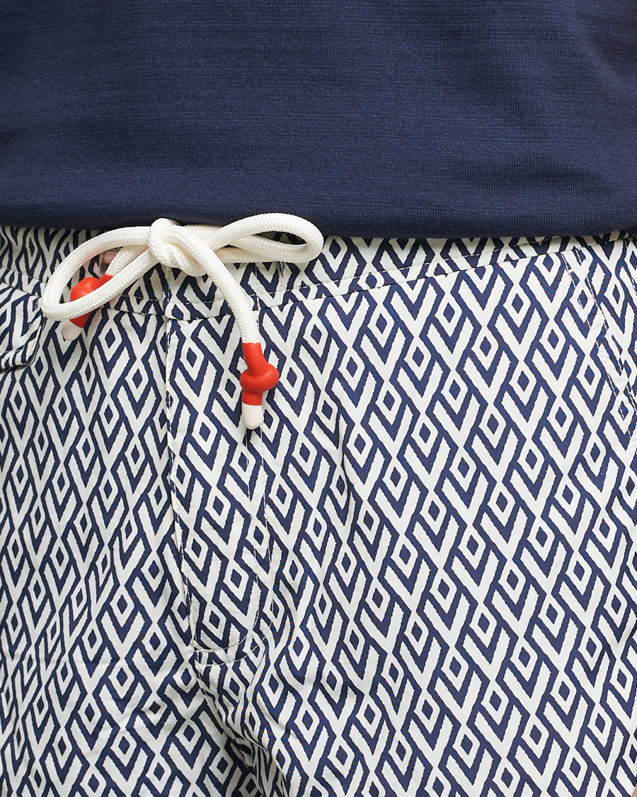 Herr | Badbyxor | Orlebar Brown | Standard Cano Printed Swimshorts Navy/Cloud