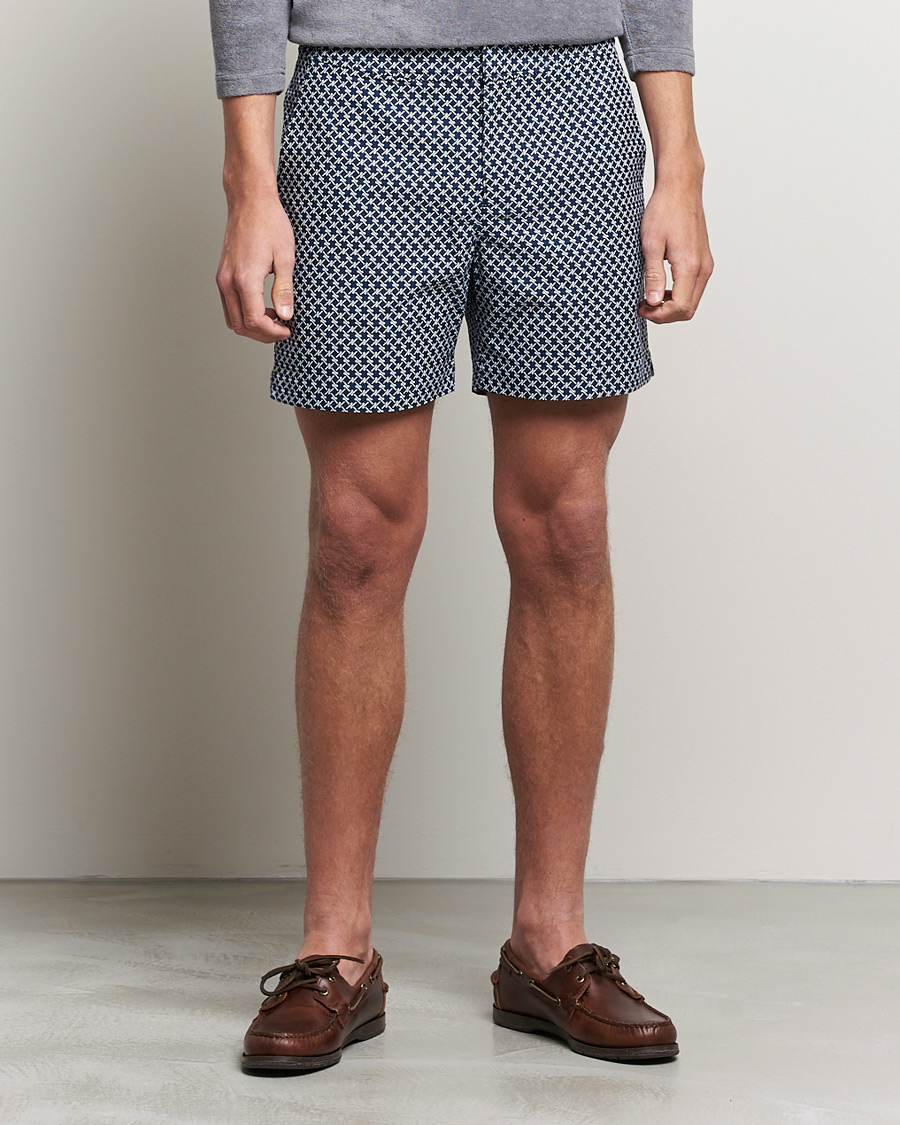 Herr | Badbyxor | Orlebar Brown | Bulldog Seglas Jacquard Swimshorts Night Iris/Cloud