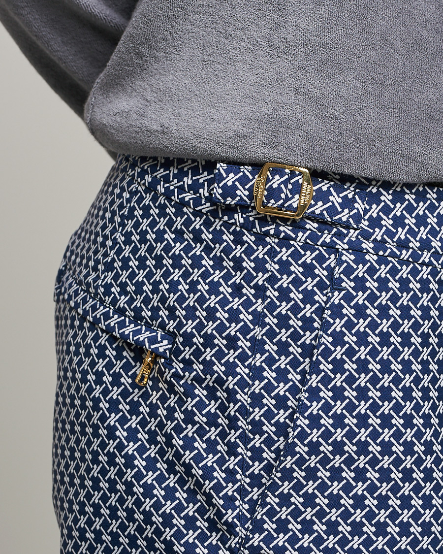 Herr | Badbyxor | Orlebar Brown | Bulldog Seglas Jacquard Swimshorts Night Iris/Cloud