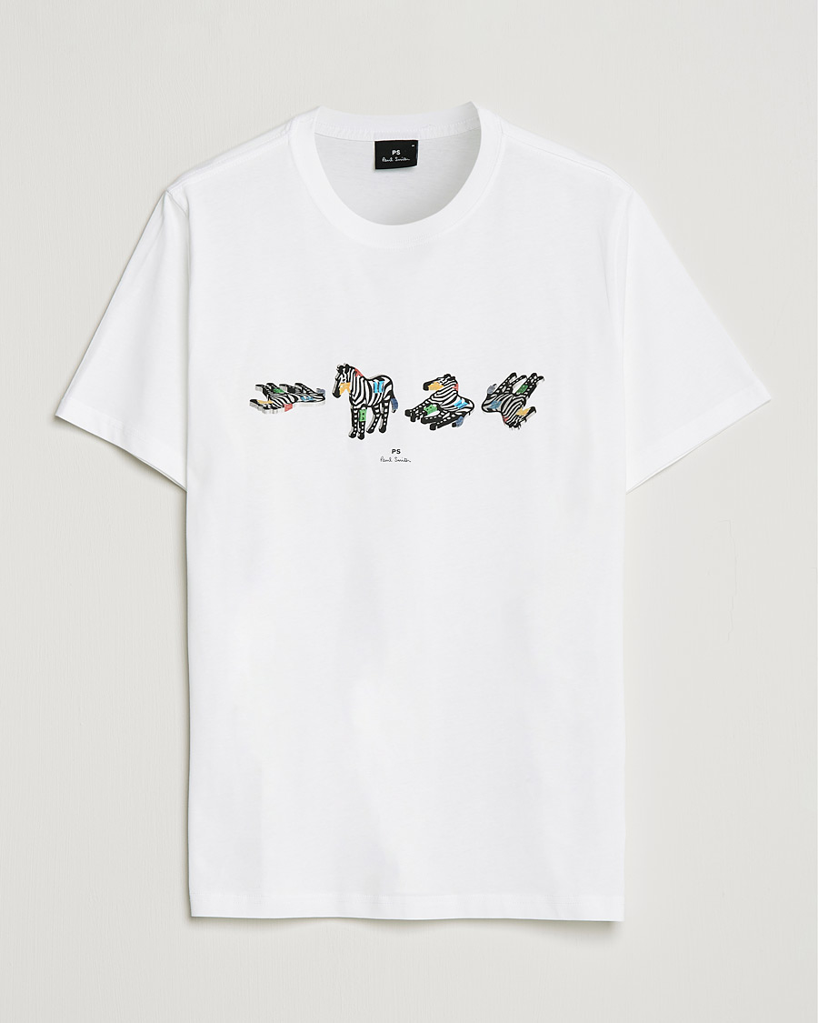 Herr | T-Shirts | PS Paul Smith | Zebras Organic Cotton Tee White