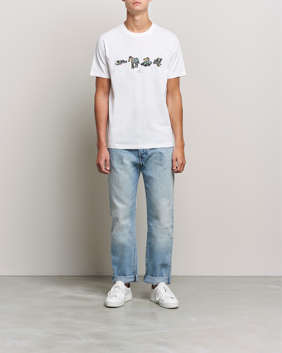 Herr | T-Shirts | PS Paul Smith | Zebras Organic Cotton Tee White