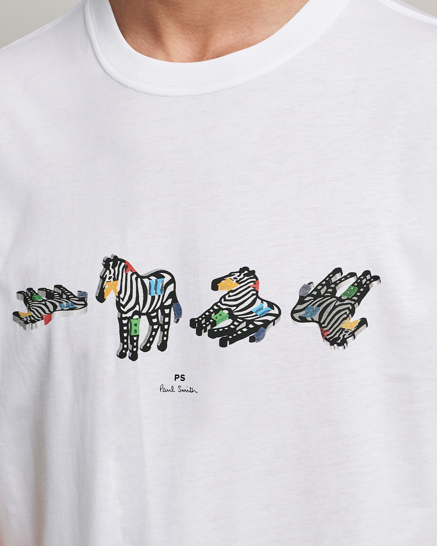Herr | T-Shirts | PS Paul Smith | Zebras Organic Cotton Tee White