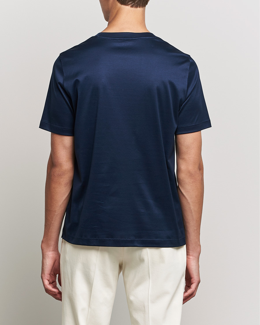 Herr | T-Shirts | Eton | Filo Di Scozia Cotton T-Shirt Navy