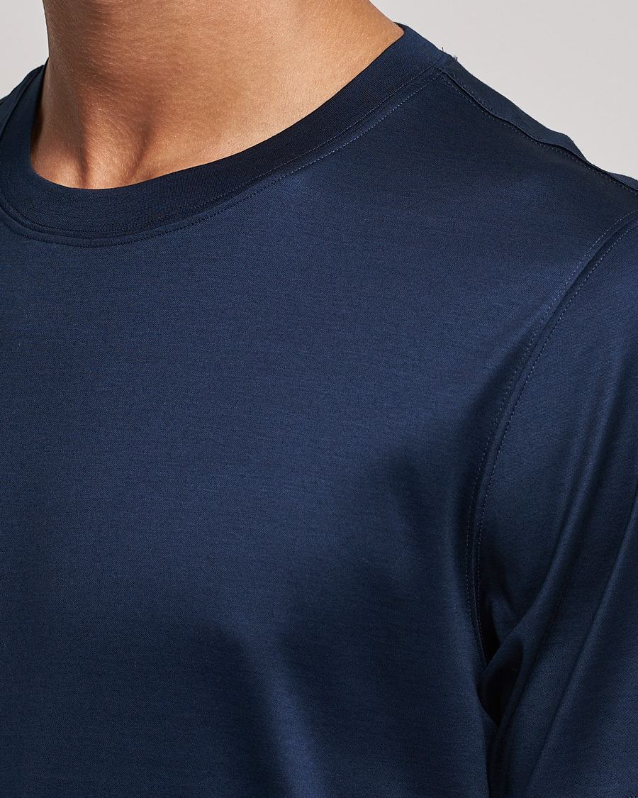 Herr | T-Shirts | Eton | Filo Di Scozia Cotton T-Shirt Navy