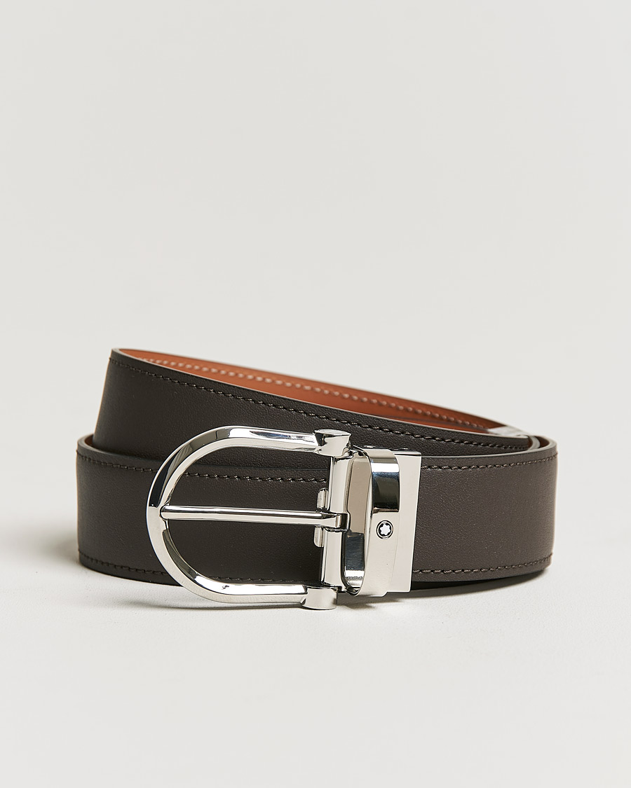 Herr | Montblanc Horseshoe Buckle 35 mm Reversible Belt Smoke/Tan | Montblanc | Horseshoe Buckle 35 mm Reversible Belt Smoke/Tan