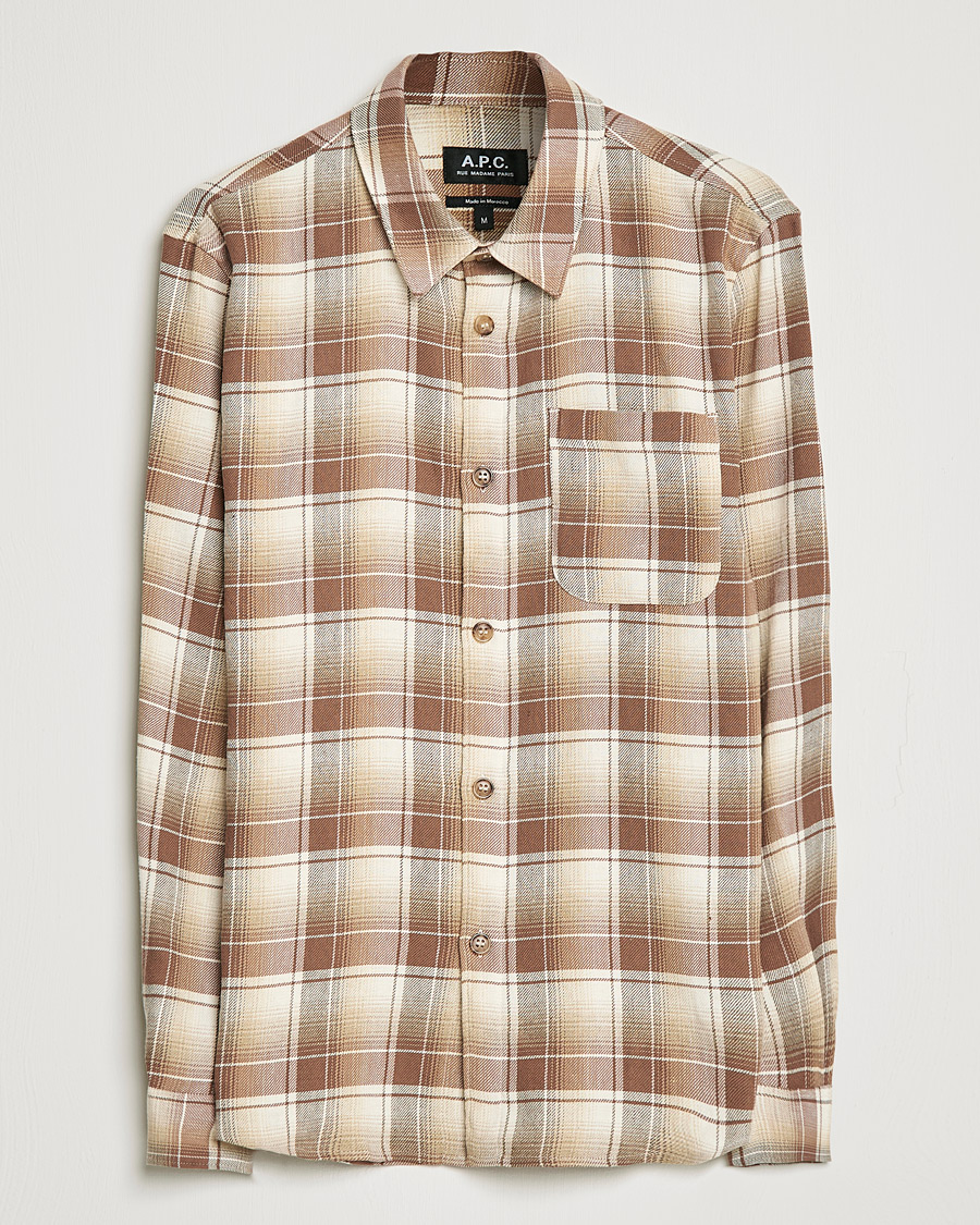 Herr | Skjortor | A.P.C. | Trek Overshirt Beige Check