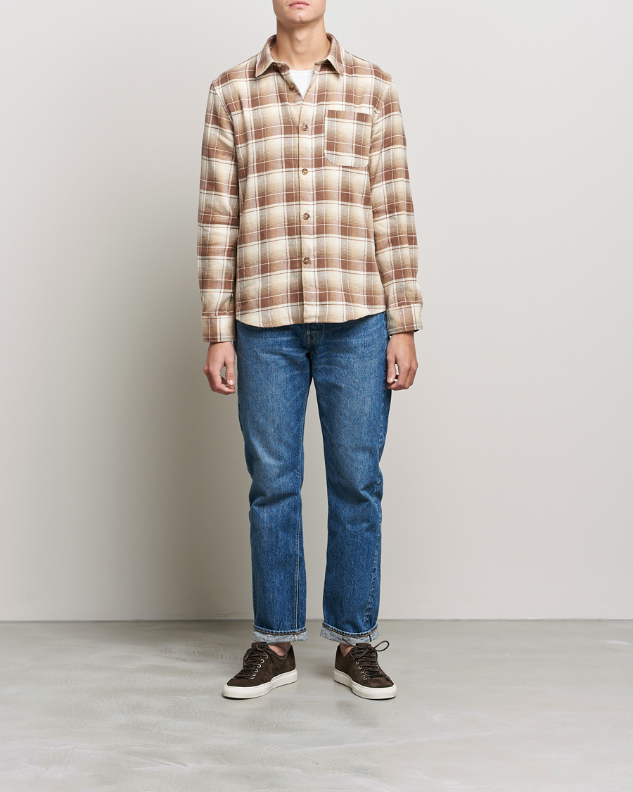Herr | Skjortor | A.P.C. | Trek Overshirt Beige Check