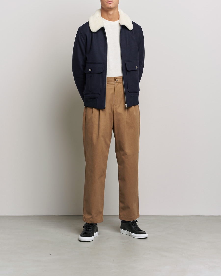 Herr | Jackor | A.P.C. | Ben Shearling Bomber Jacket Navy