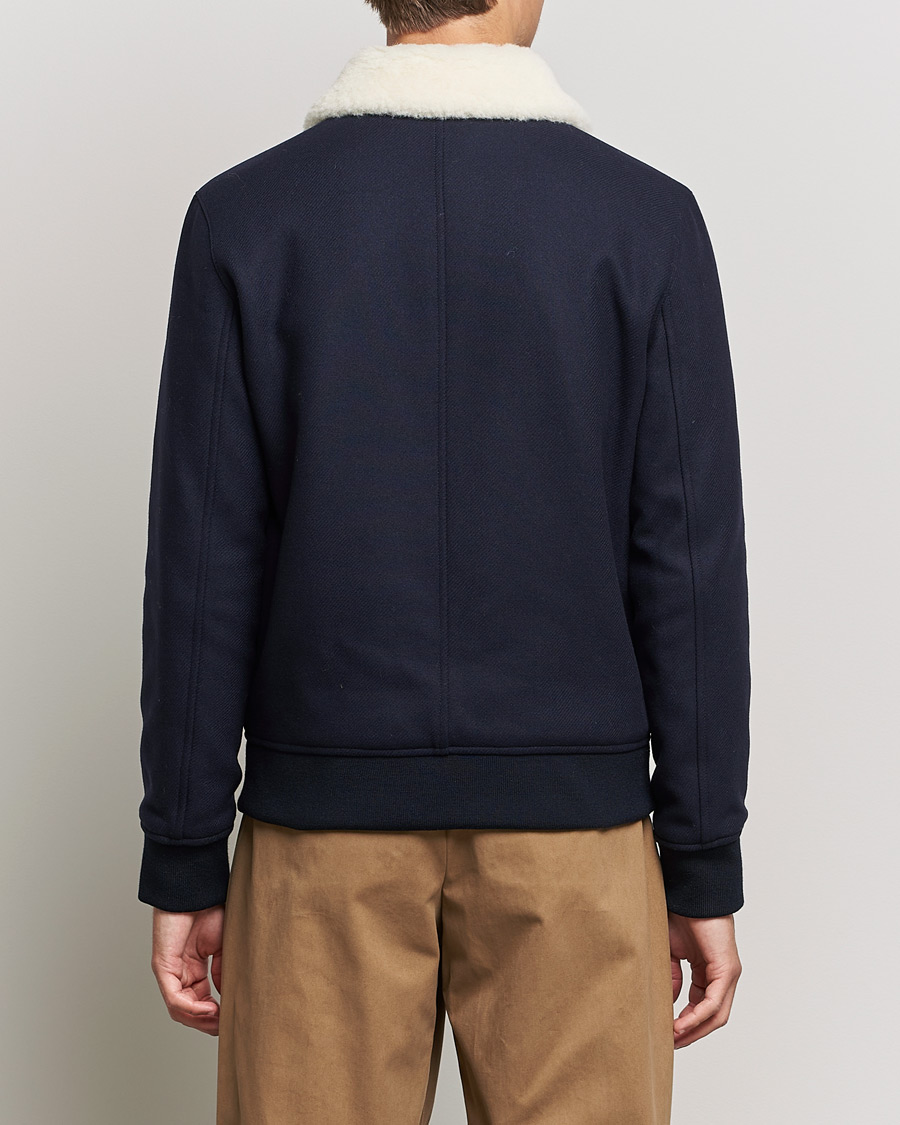 Herr | Jackor | A.P.C. | Ben Shearling Bomber Jacket Navy