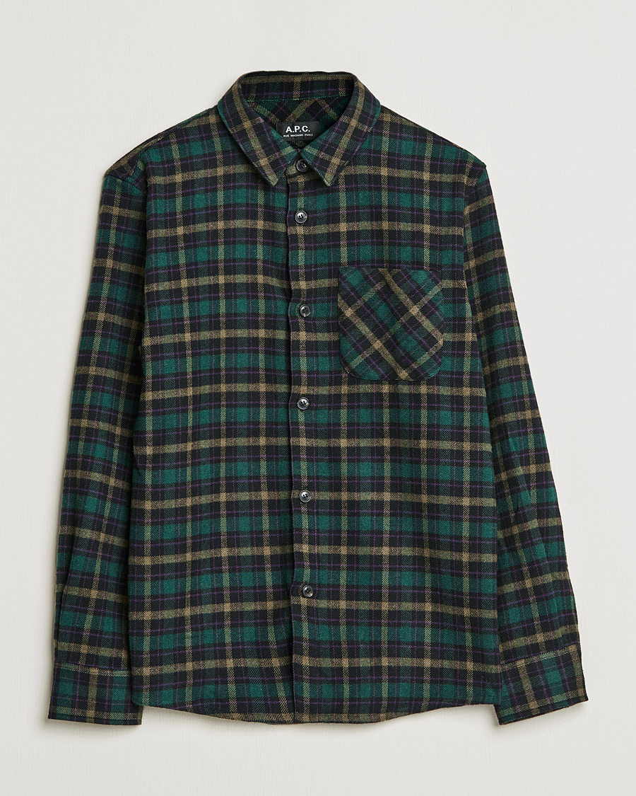 Herr | Skjortor | A.P.C. | Trek Overshirt Navy Check