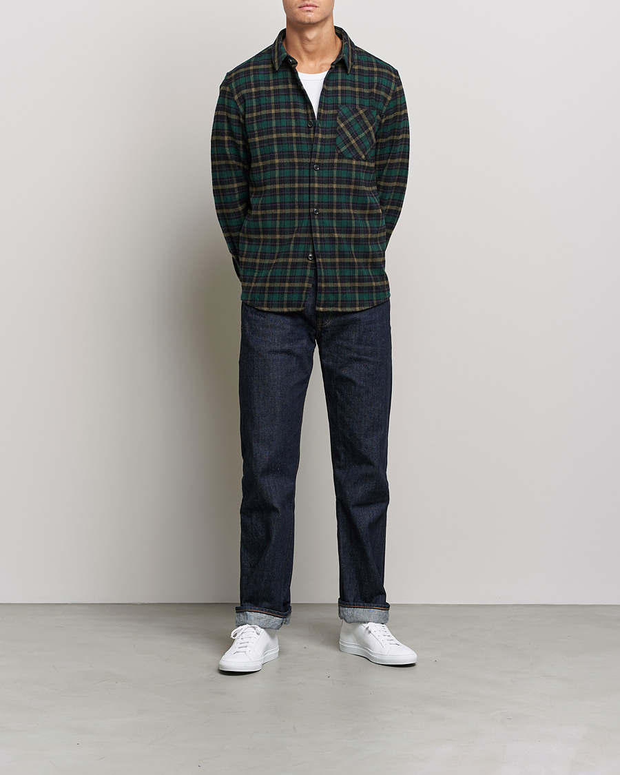 Herr | Skjortor | A.P.C. | Trek Overshirt Navy Check