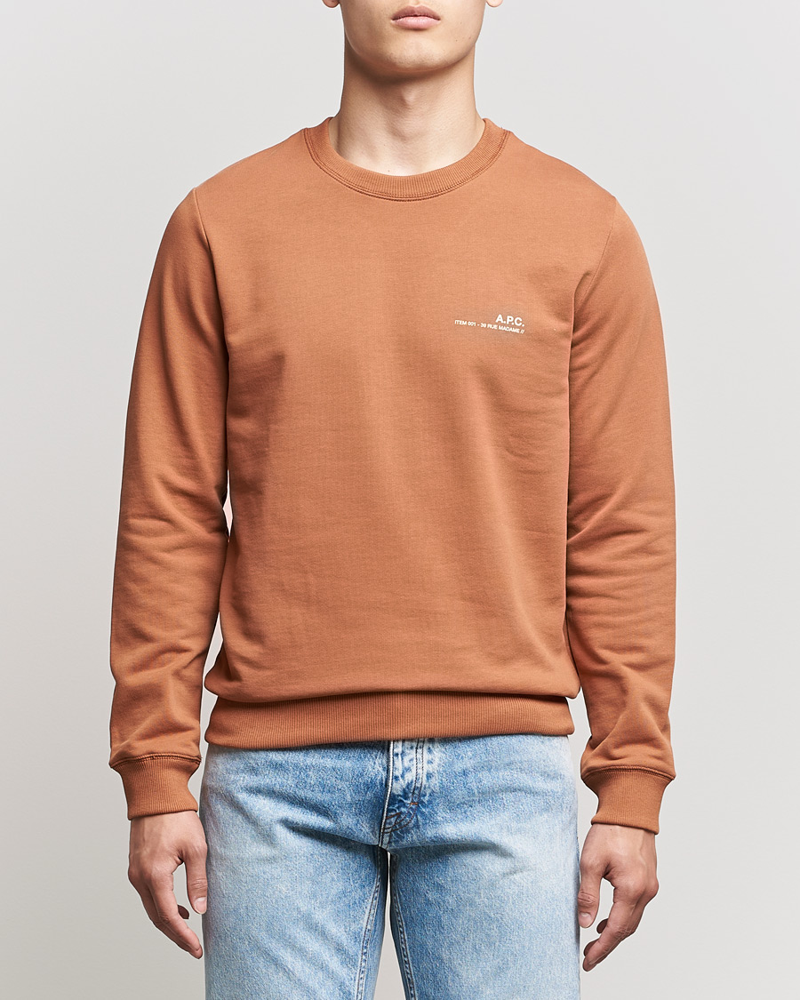 Herr | Sweatshirts | A.P.C. | Item Crew Neck Sweatshirt Terracotta