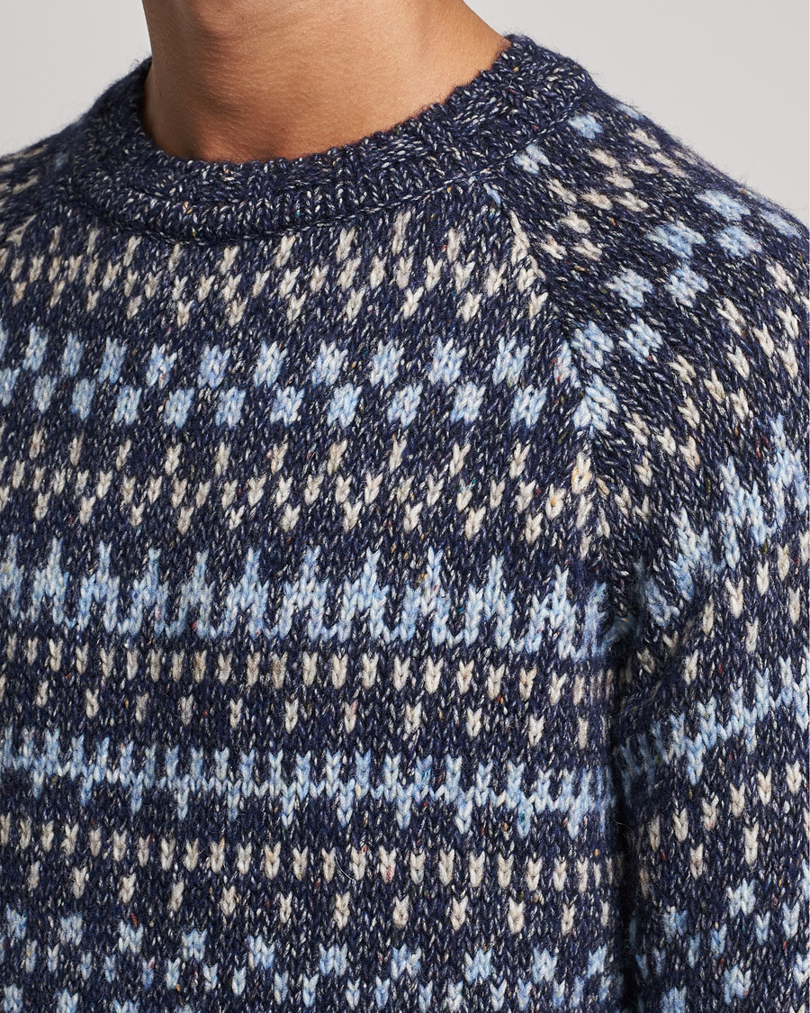 Herr | Tröjor | A.P.C. | Leonard Jacquard Pullover Blue Heather
