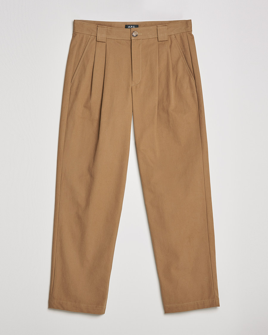 Herr | Byxor | A.P.C. | Eddy Pleated Chinos Tobacco
