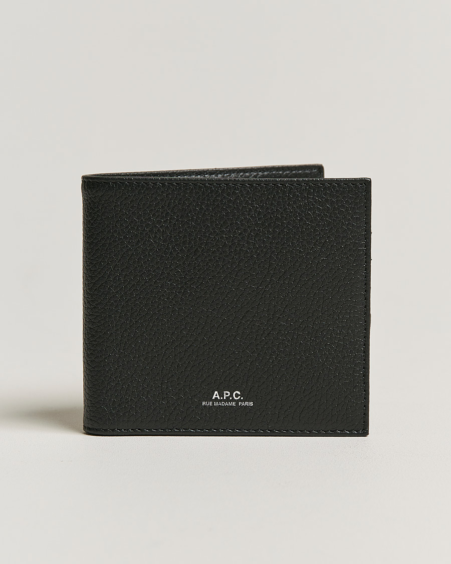 Herr | A.P.C. Grain Leather Wallet Black | A.P.C. | Grain Leather Wallet Black