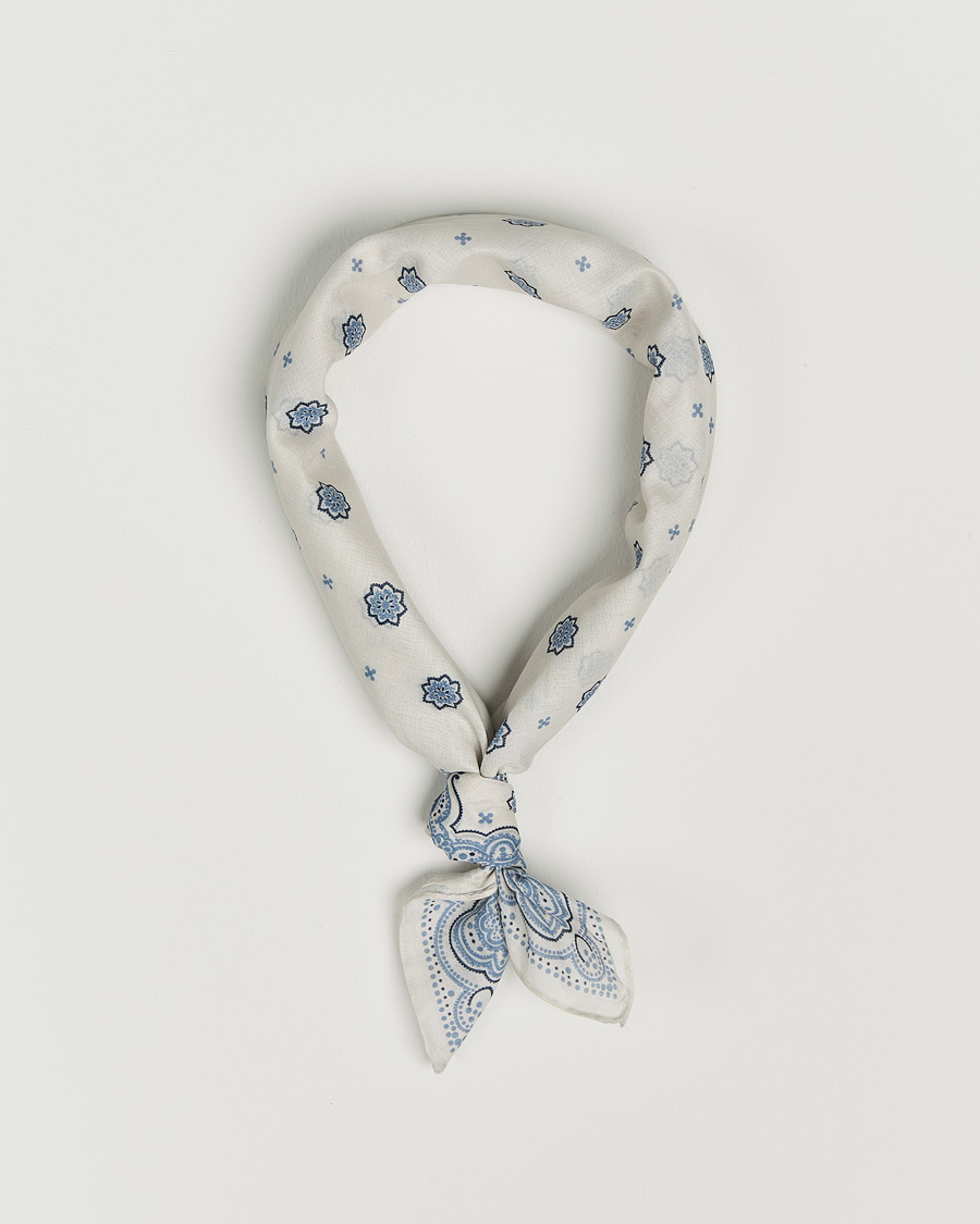 Herr | Amanda Christensen Cotton Voilé Printed Medallion Bandana Cream | Amanda Christensen | Cotton Voilé Printed Medallion Bandana Cream