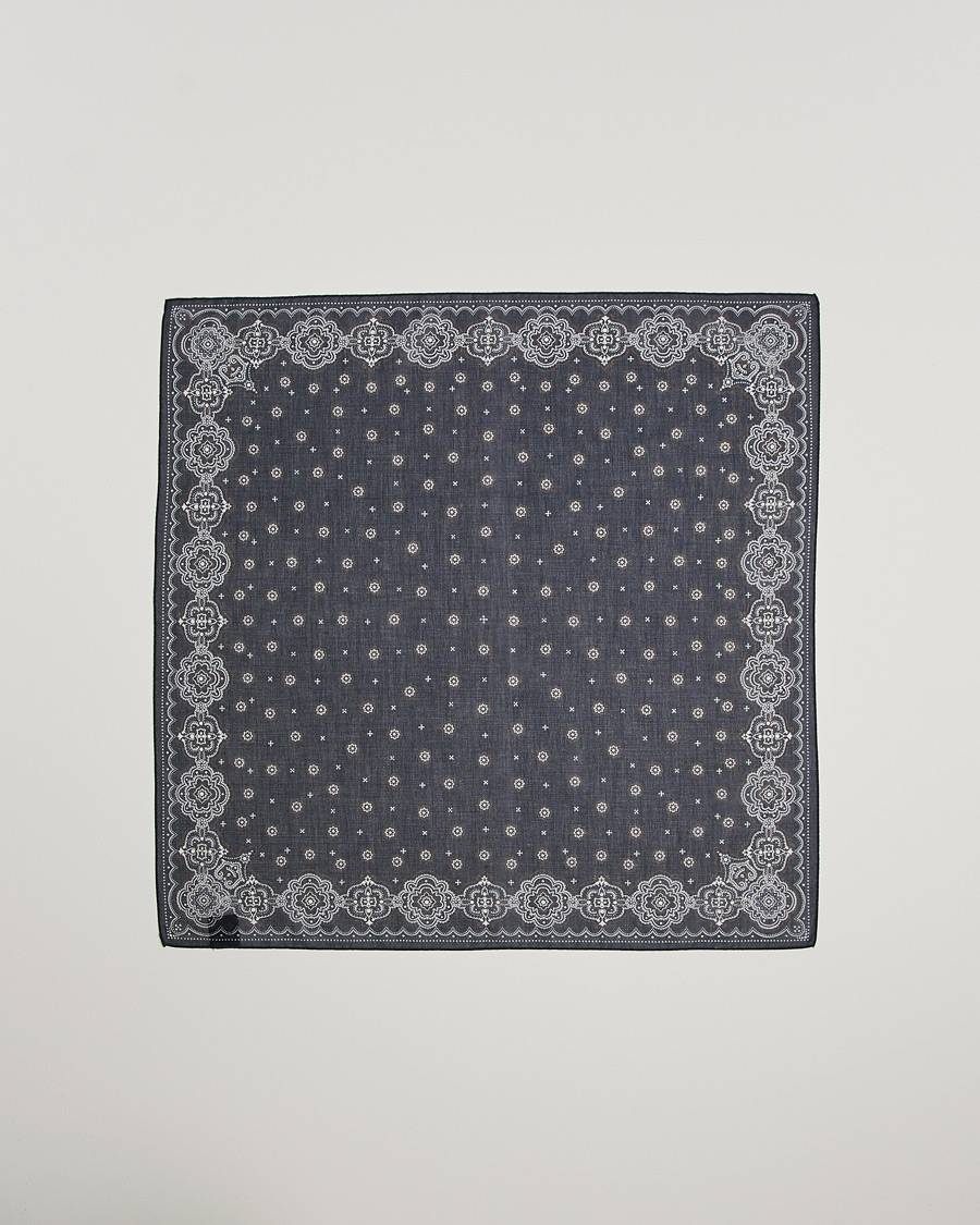 Herr | Scarves | Amanda Christensen | Cotton Voilé Printed Medallion Bandana Navy