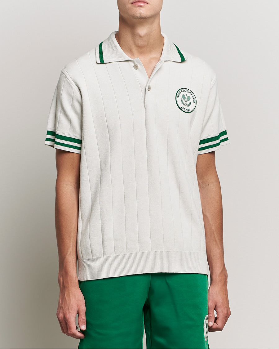 Herr | Pikéer | GANT | Raquet Club Knitted Polo Creme