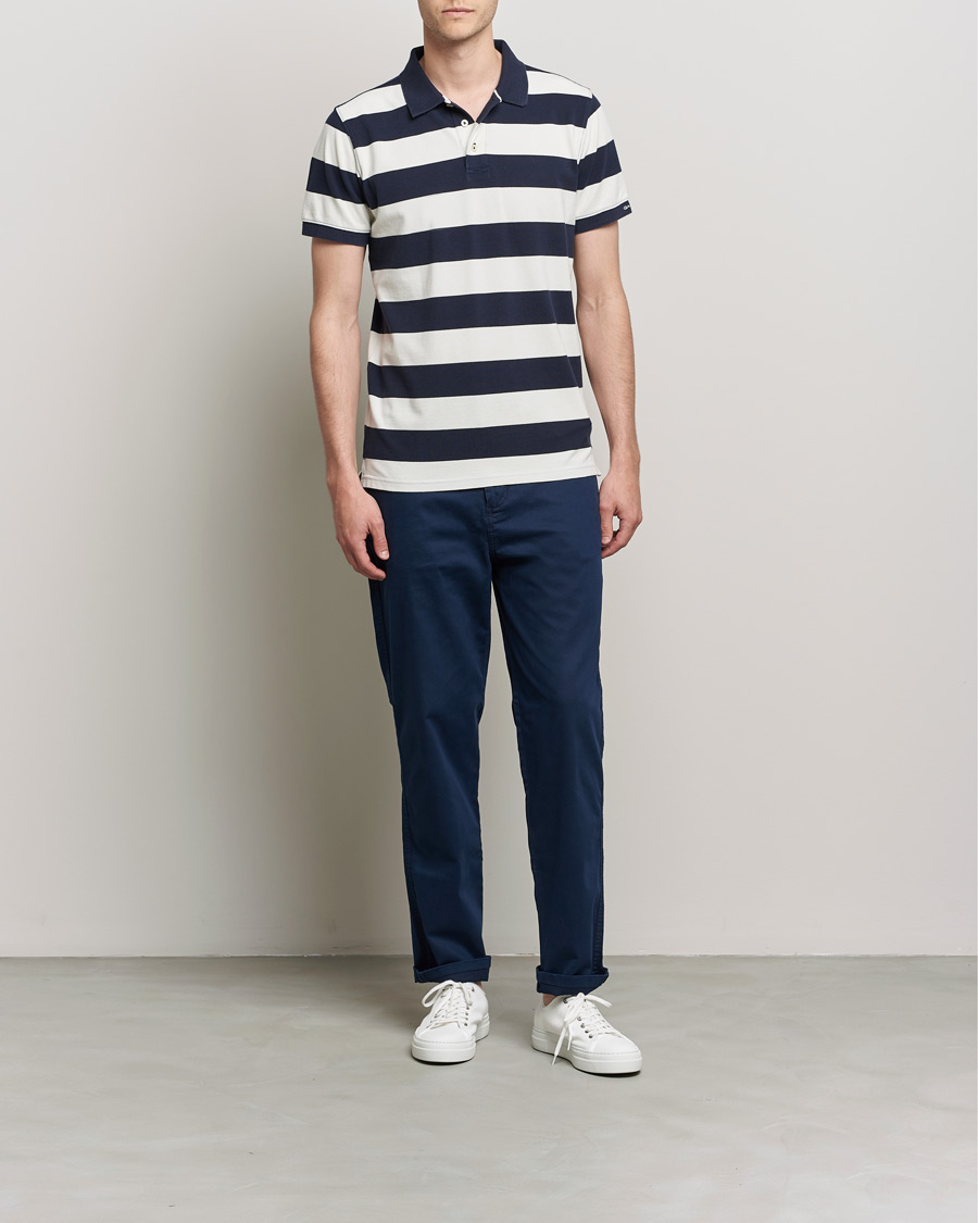 Herr | Pikéer | GANT | Barstriped Polo Navy/White