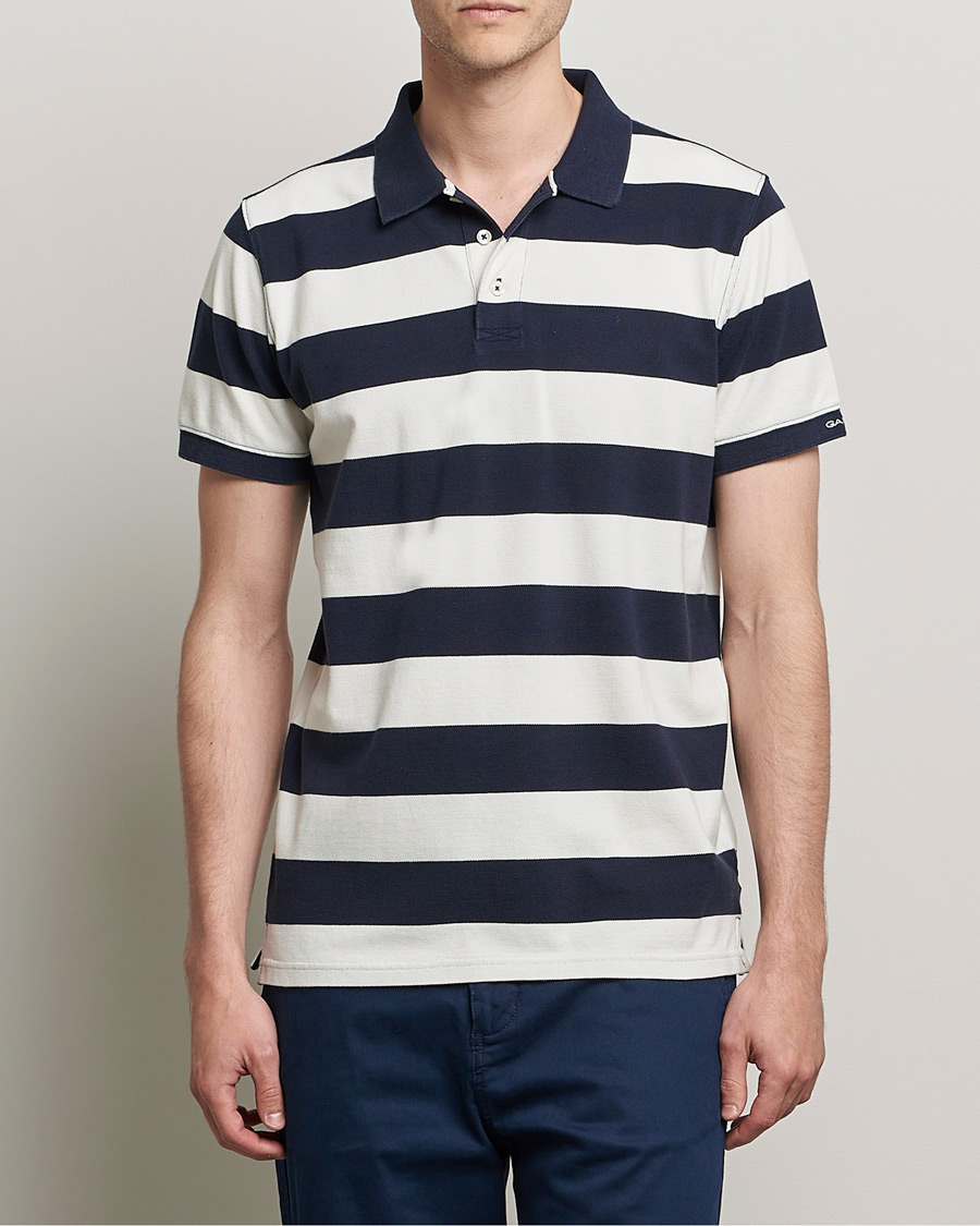 Herr | Pikéer | GANT | Barstriped Polo Navy/White