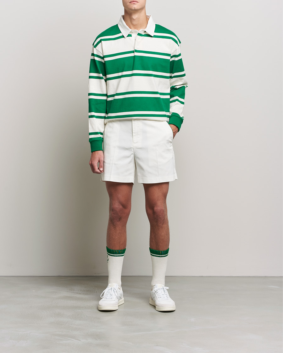Herr | Rugbytröjor | GANT | Barstriped Heavy Rugger Green/White