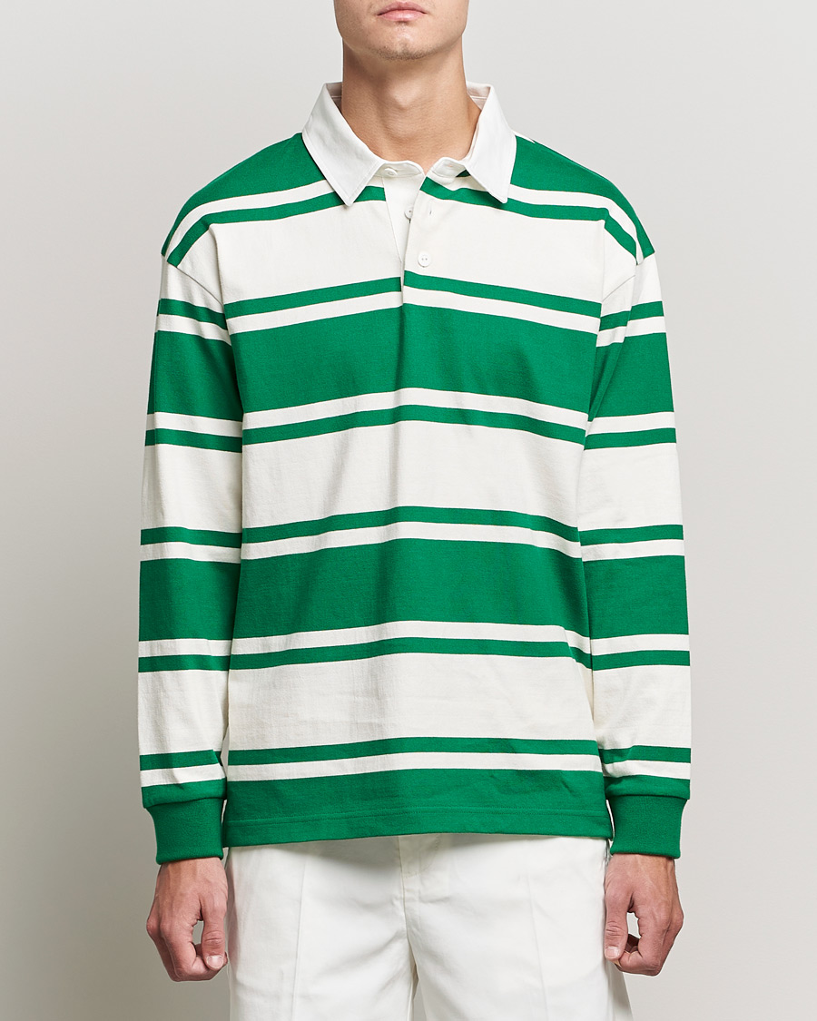 Herr | Tröjor | GANT | Barstriped Heavy Rugger Green/White