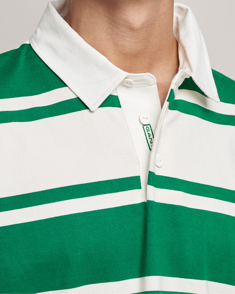 Herr | Tröjor | GANT | Barstriped Heavy Rugger Green/White