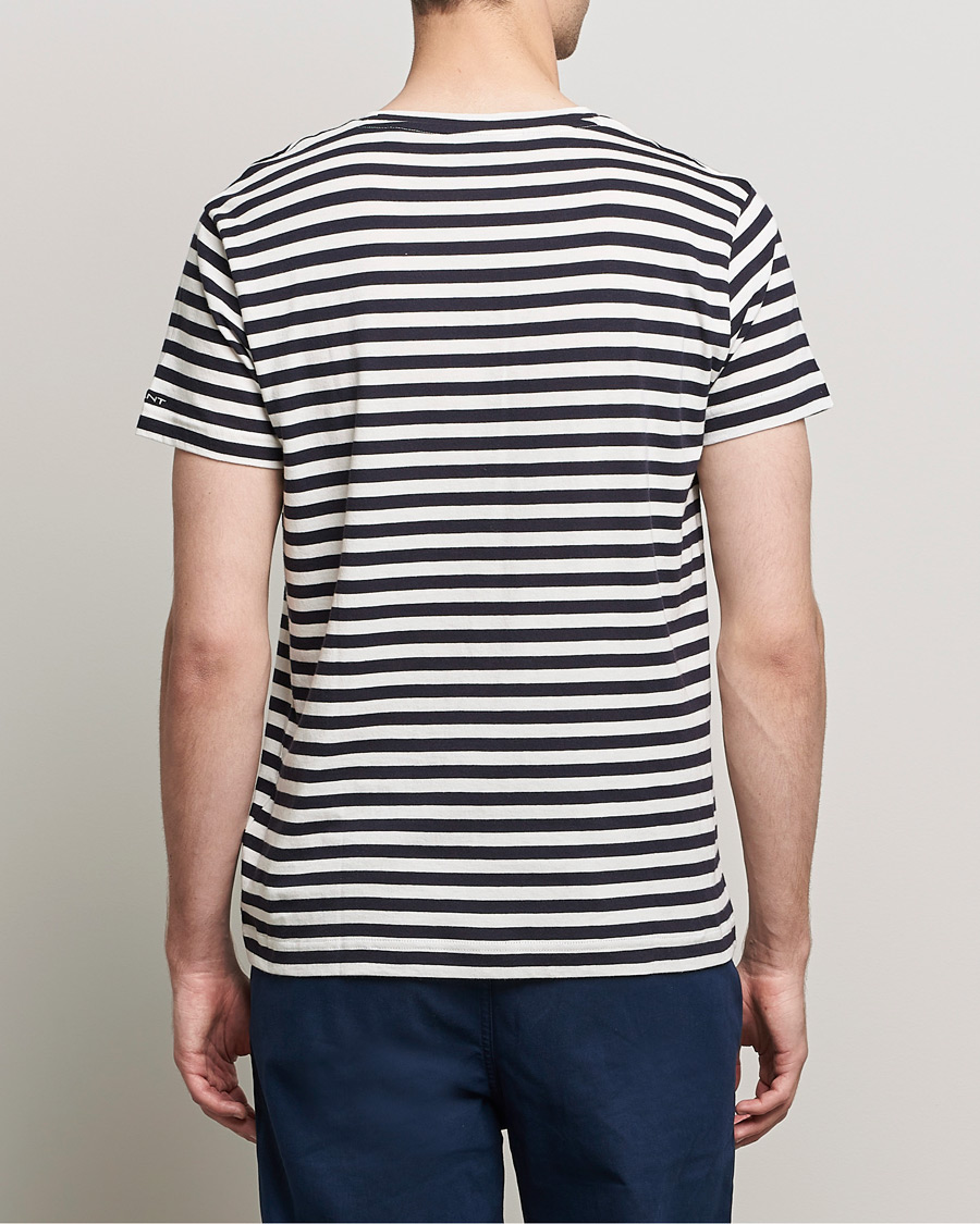 Herr | T-Shirts | GANT | Striped Crew Neck Tee Evening Blue