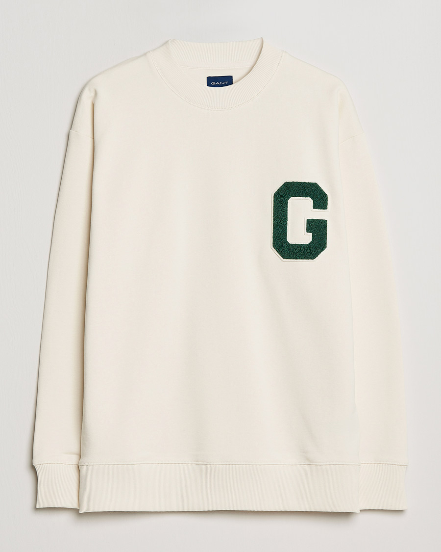 Herr | Tröjor | GANT | College G Crew Neck Sweatshirt Creme