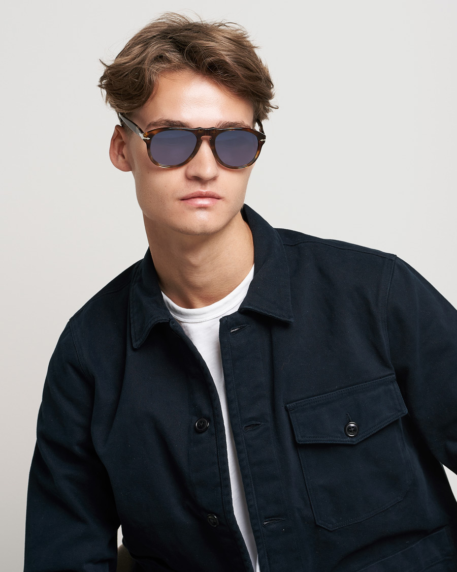 Herr | Persol 0PO0649 Sunglasses Havana/Blue | Persol | 0PO0649 Sunglasses Havana/Blue
