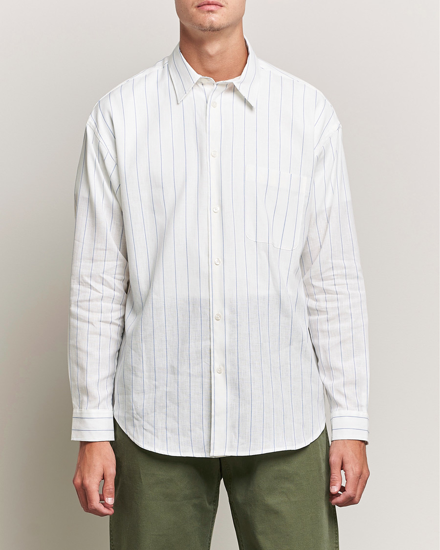 Herr | Skjortor | Samsøe Samsøe | Samsøe & Samsøe Luan Linen Cotton Shirt Antiqua Stripe