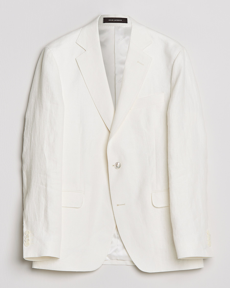 Herr | Kavajer | Oscar Jacobson | Fogerty Linen Blazer White
