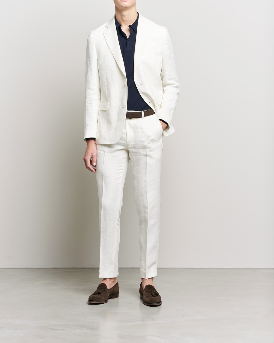 Herr | Kavajer | Oscar Jacobson | Fogerty Linen Blazer White