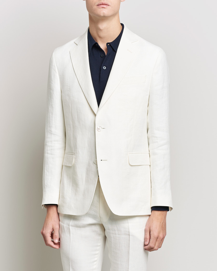 Herr | Kavajer | Oscar Jacobson | Fogerty Linen Blazer White