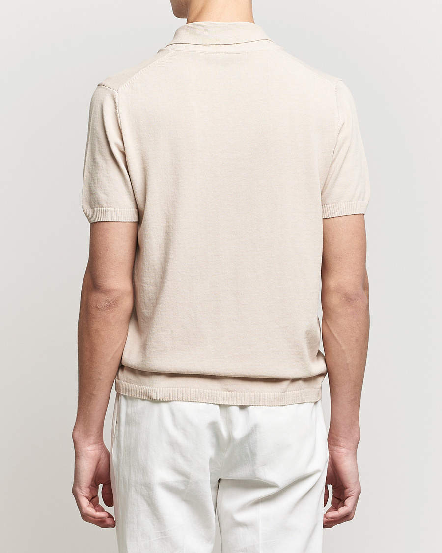 Herr | Pikéer | Oscar Jacobson | Rollo GD Shawl Collar Cotton Polo Beige