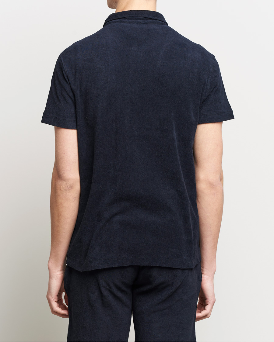 Herr | Pikéer | Oscar Jacobson | Alwin Terry Short Sleeve Safari Polo Night Blue
