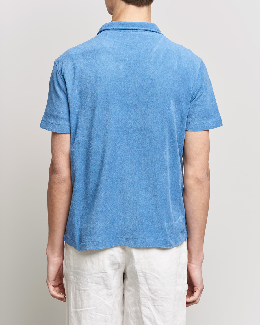 Herr | Pikéer | Oscar Jacobson | Alwin Terry Short Sleeve Safari Polo Blue
