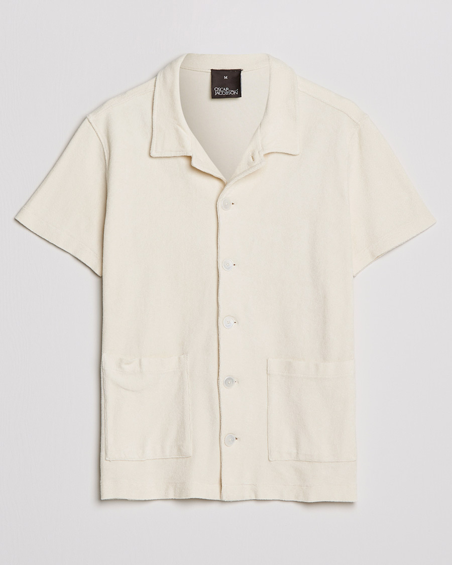 Herr | Pikéer | Oscar Jacobson | Alwin Terry Short Sleeve Safari Polo Creme