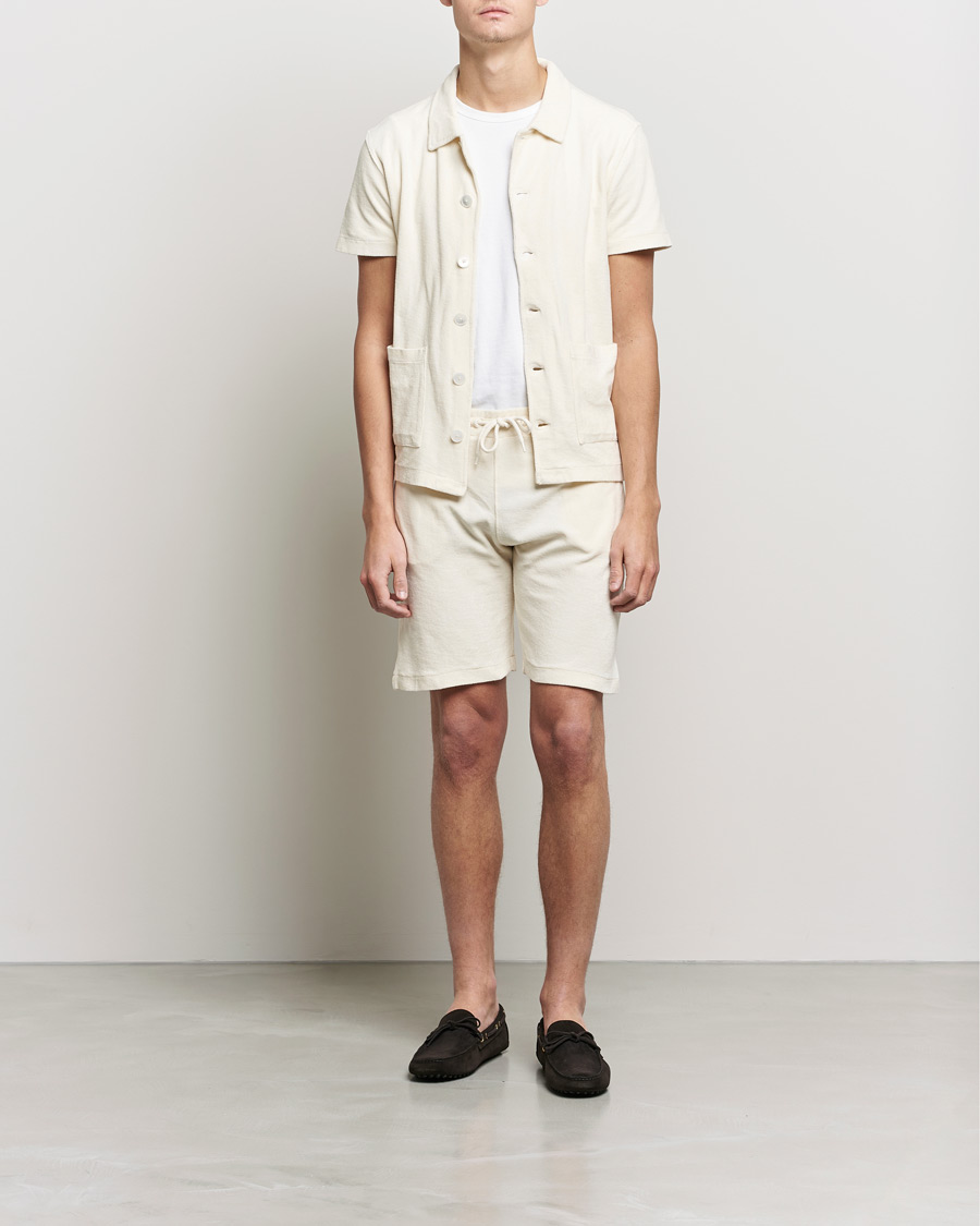Herr | Pikéer | Oscar Jacobson | Alwin Terry Short Sleeve Safari Polo Creme