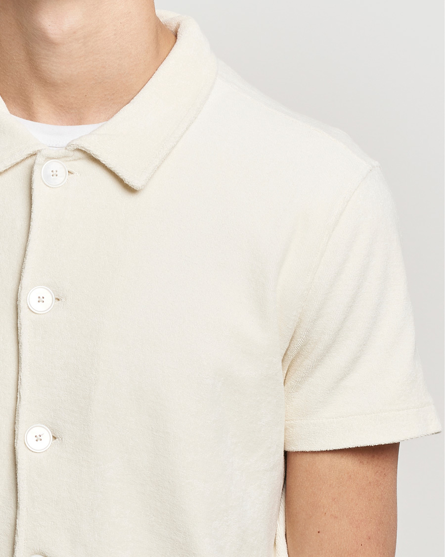 Herr | Pikéer | Oscar Jacobson | Alwin Terry Short Sleeve Safari Polo Creme