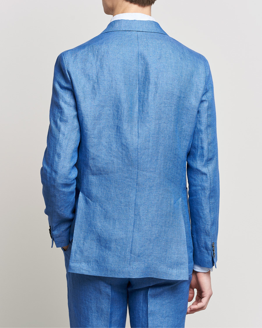 Herr | Kavajer | Oscar Jacobson | Ferry Soft Patch Pocket Linen Blazer Light Blue