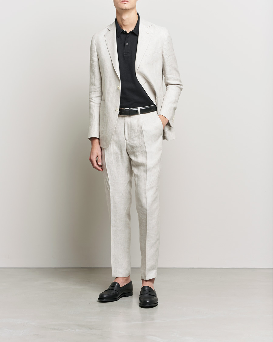 Herr | Kavajer | Oscar Jacobson | Ferry Soft Patch Pocket Linen Blazer Creme