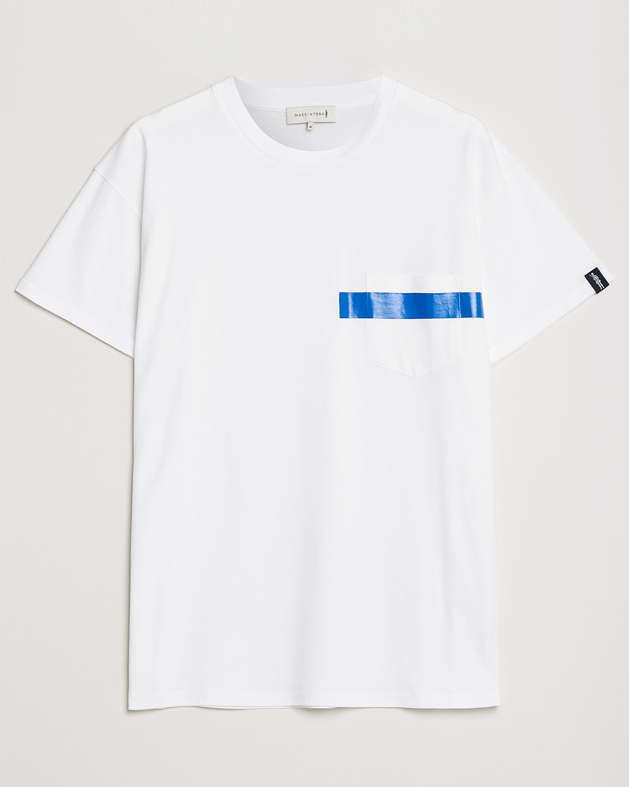 Herr | T-Shirts | Mackintosh | Stripe Print Plain Tee White